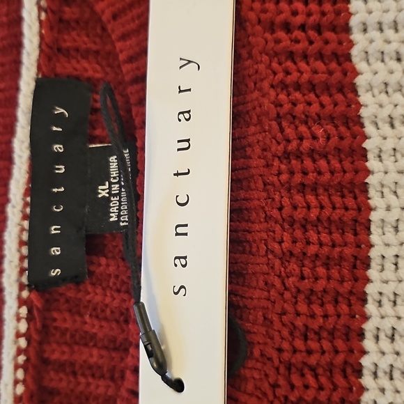 NWT Sanctuary Chilly Out Chenille Sweater Marroon/Gray Striped XLarge - Picture 11 of 12